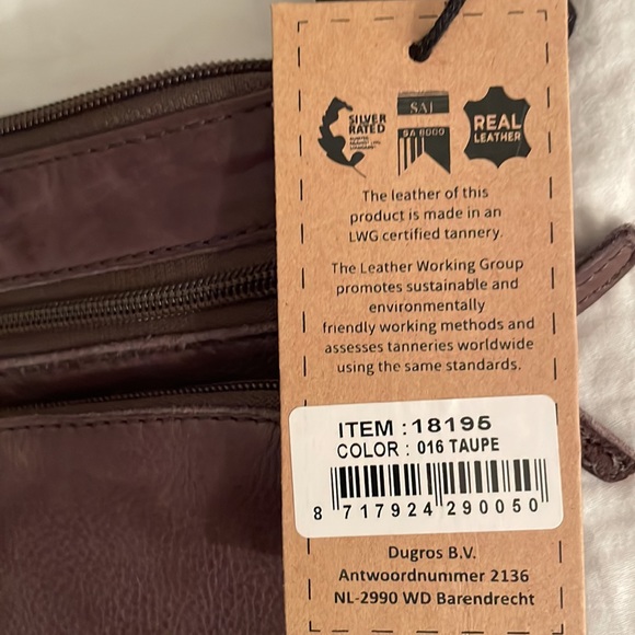 NWT Hide and Stitches Taupe Leather Purse/Crossbody. - Picture 7 of 7